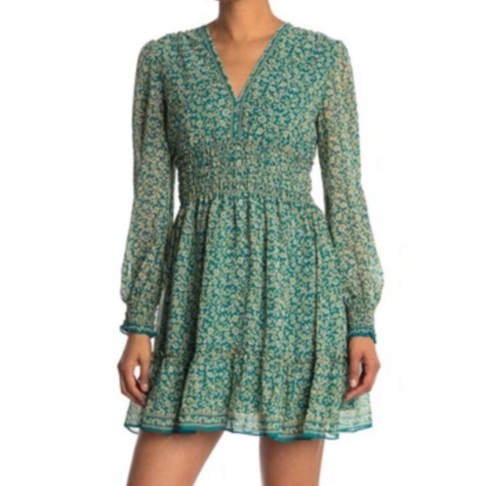 Max Studio Green Floral Midi Dress